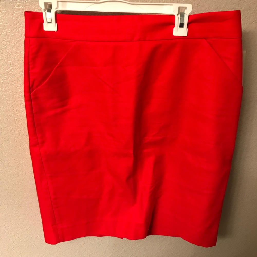 Red j. Crew pencil skirt